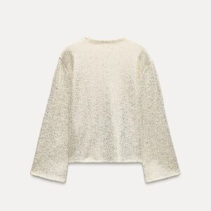 NEW Zara Metallic Thread Rustic Sweater in Golden - Medium